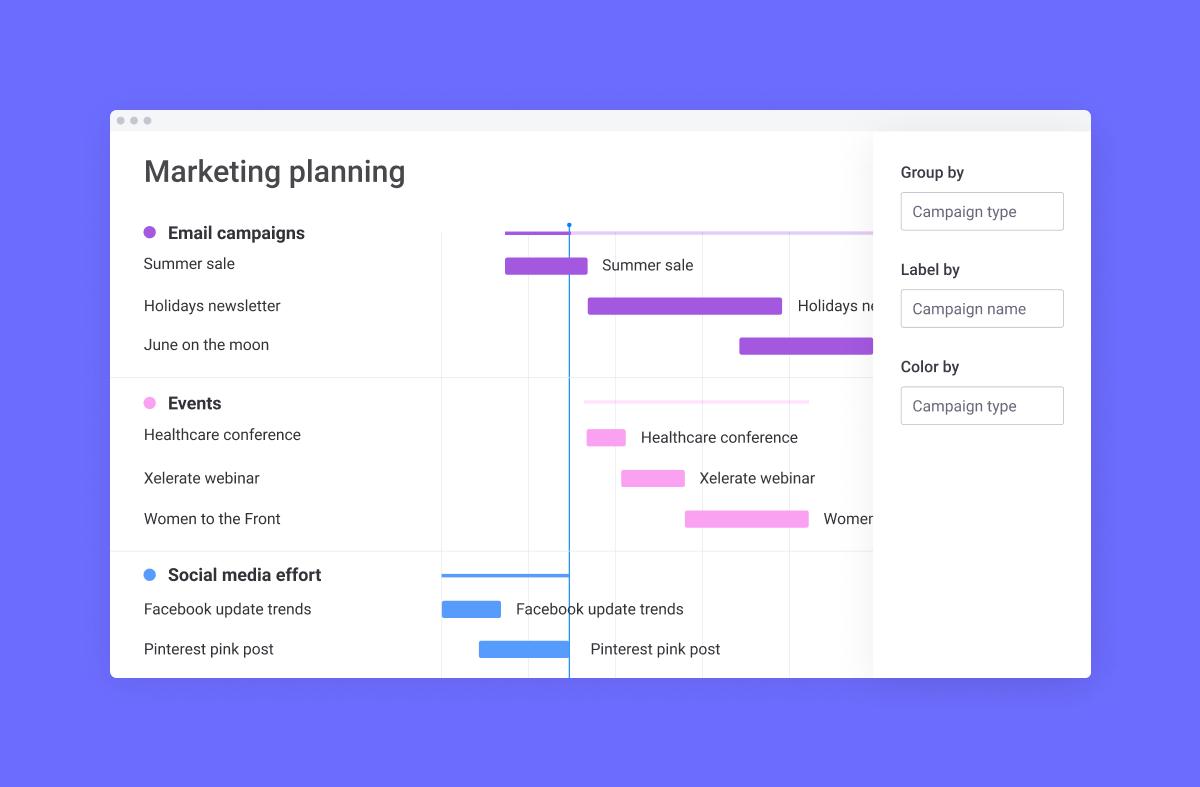 Marketing planning gantt chart on staging-mondaycomblog.kinsta.cloud