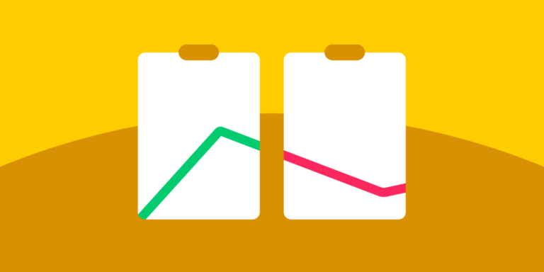 yellow background with illustration of 2 clipboards