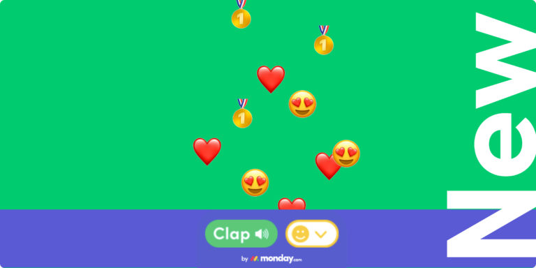 Green background that shows some of the clapper emojis
