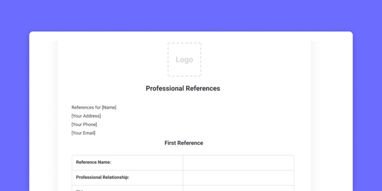 Example of a professional references template on staging-mondaycomblog.kinsta.cloud