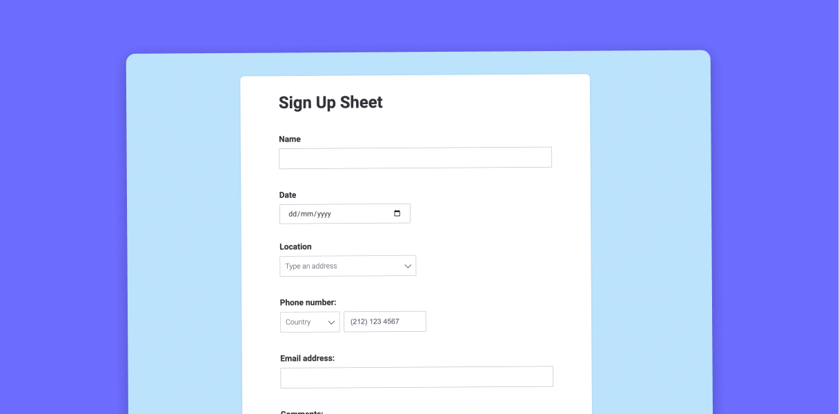 Easy-to-use sign-up sheet template
