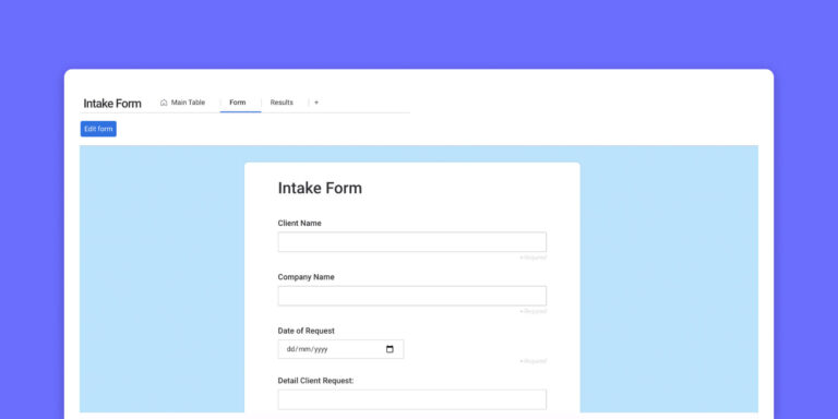 Intake form template graphic