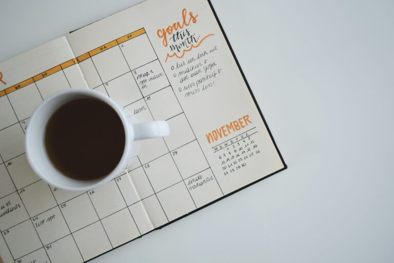 calendar with coffee
