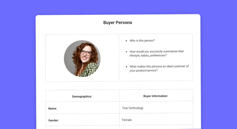 A form in the buyer persona template