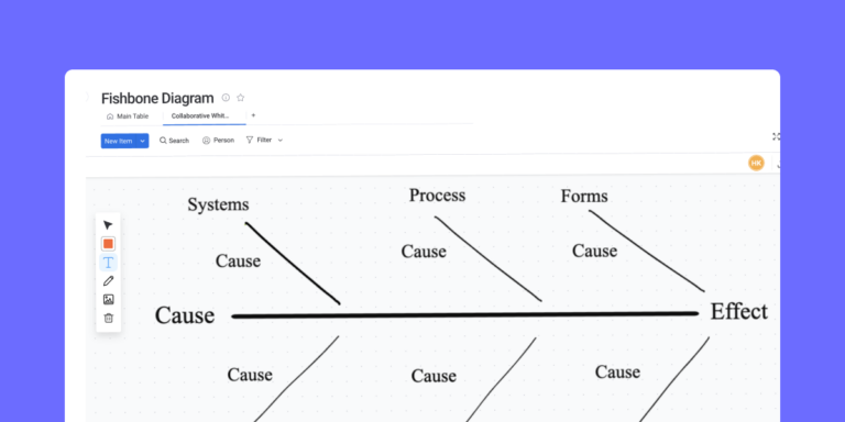 Fishbone diagram template for fast root cause analysis