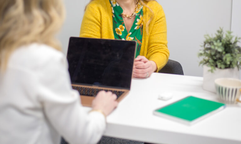 women at desk